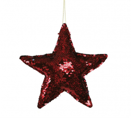 Red Sequin Star 20 cm