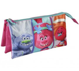 Trolls Pencil Case with 3 Compartments 22x11 cm