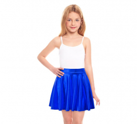 Metallic blue flared skirt for girls