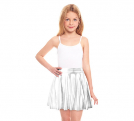 Metallic silver flared skirt for girls