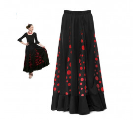 Quilas Sevillana Skirt with Black and Red Polka Dot for women