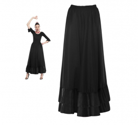 Sevillana skirt double black ruffle for women