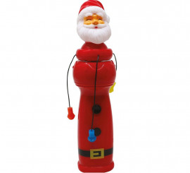 Weihnachtsmannfigur mit drehbarem Stab und Licht 22 cm