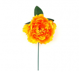 Fleur à pince orange et jaune de 14 cm