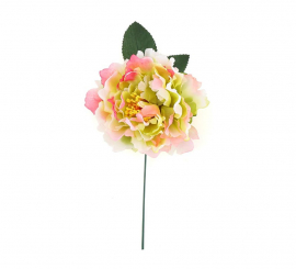 Fiore con clip verde e rosa di 14 cm