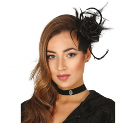 Black Hair Flower with Clip