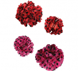 Flor Sevillana com Bolas Pretas e Mola 13 cm em várias cores