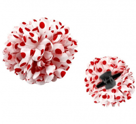 Sevillana or Chulapa flower with white and red polka dots, 8 cm with clip