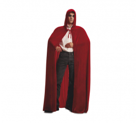 Maroon Velvet Hooded Cape for Adults