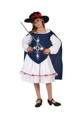 Fato de mosqueteiro azul para menina