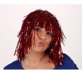 Red sparkle wig one size