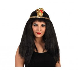 Black Egyptian wig with accessories