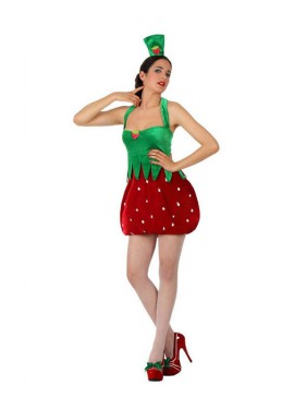 Disfraz de Chica Fresa para mujer talla M-L Disfraz de Chica Fresa para mujer talla M-L