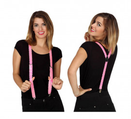 Pink Sequin Suspenders