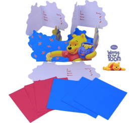 Bag of 6 Winnie and friends invitations.