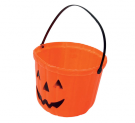 15cm Plastikkürbiseimer für Halloween