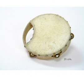 21 cm goatskin Rociera tambourine.