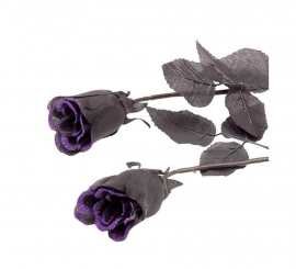 Black rose with purple glitter for Halloween