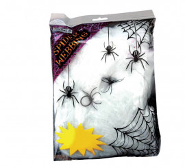 Bolsa Telaraña con 2 arañas de 228 gr para decorar en Halloween