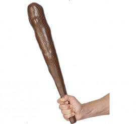 Brown Caveman Club or Mace with 55 cm whistle