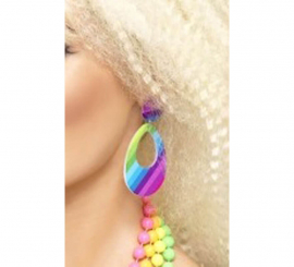 Pendientes Lágrimas Multicolor estilo de los 80 para Mujer