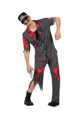 Disfraz de Policía Zombie Sangriento para hombre