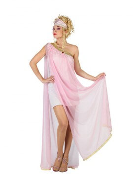 Disfraz de Diosa Griega con tul rosa para mujer