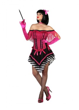 Disfraz de Cabaretera fucsia para mujer Disfraz de Cabaretera fucsia para mujer