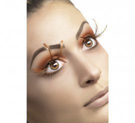 Long Brown Feather Eyelashes with Glue