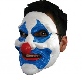 Maschera da clown in lattice blu per Halloween