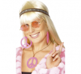 MEJOSER Set Hippie Costume Accessori Pace Decorazione Festa A Tema Compleanno Halloween Carnevale Collana Occhiali Fasce Anni 60 Accessori Donna Uomo