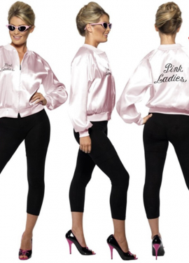 Chaqueta Pink Lady de Grease con logo bordado mujer talla M
