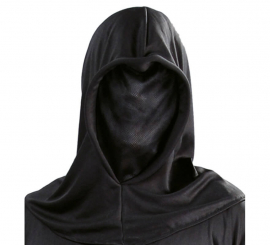 Schwarze Stoffhaube für Halloween