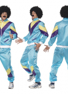 Disfraz de Chico Chandal Azul de los 80 para Hombre talla L