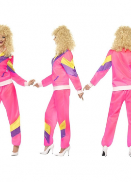 Disfraz de Chica Chandal Rosa de los 80 para Mujer talla M