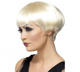 Peruca Flapper suave curta loira para mulheres