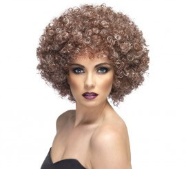 Copper Brown Afro Wig with highlights