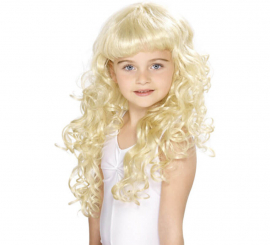 Children's Long Curly Blonde Princess Wig