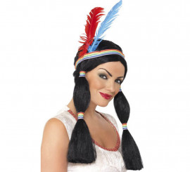 Parrucca e ciuffo principessa indiana per donna