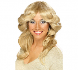 Perruque blonde longue ondulée des Années 60 