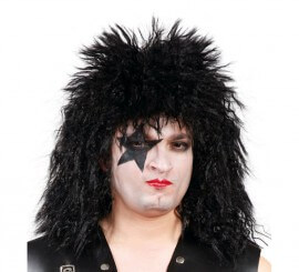 Black rocker wig