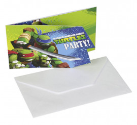 Bag of 6 Mutant Ninja Turtles Invitations