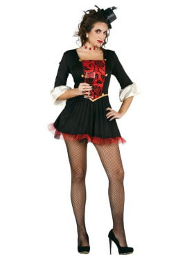 Gräfin Vampira Kostüm für Halloween Frauen