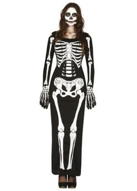 Fato de Lady Skeleton para o Dia das Bruxas