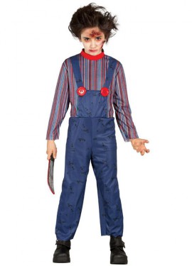 Disfraz para Halloween de Killer Doll para niños Disfraz para Halloween de Killer Doll para niños