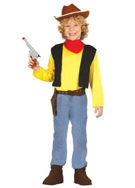 Fato de cowboy amarelo para crianças