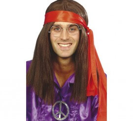 Costume da Hippie bordeaux per uomo