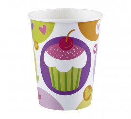 Pack de 8 Vasos de 266 ml. de Cupcake