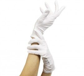 Short White Foam Gloves