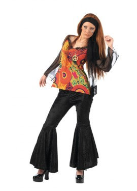 Disfraz de Hippie Disco Deluxe para mujer